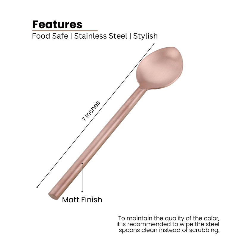 Zarif Stainless Steel Spoon Set (Gold) - Set Of Six image 7