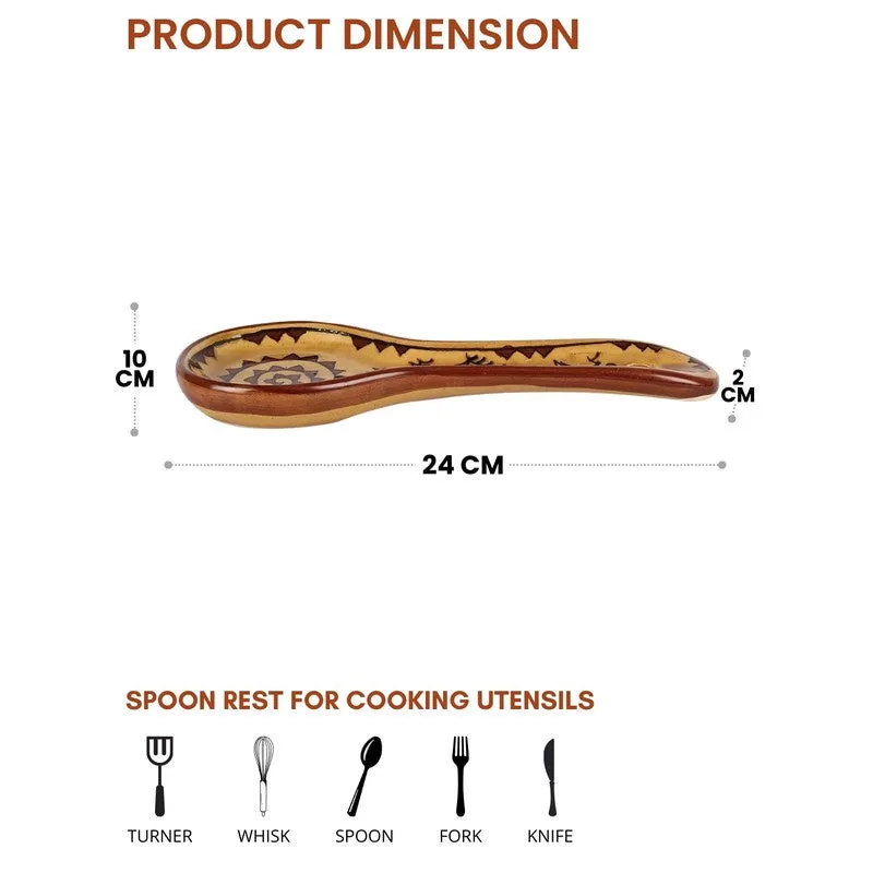 ArtistryAura Hand Painted Ceramic Spoon Rests Elegant Kitchen Tools - Set Of Two media 7