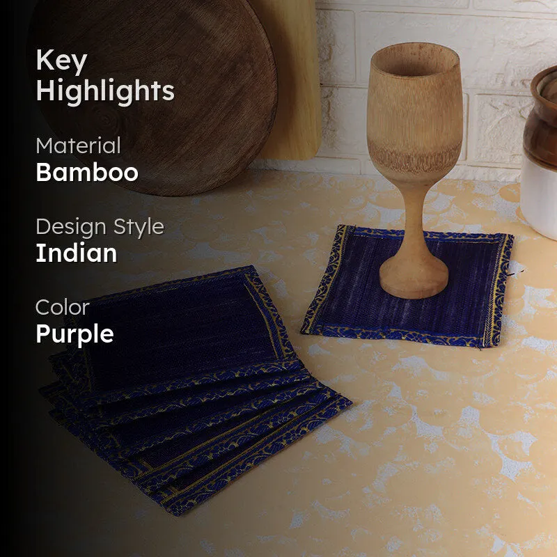 Eco Sip Bamboo Coaster (Purple) - Set Of Four media 2