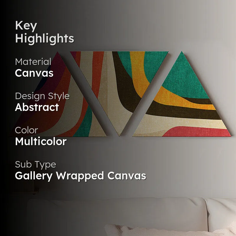 Fluid Hue Abstract Canvas Wall Art - Set Of Three media 2