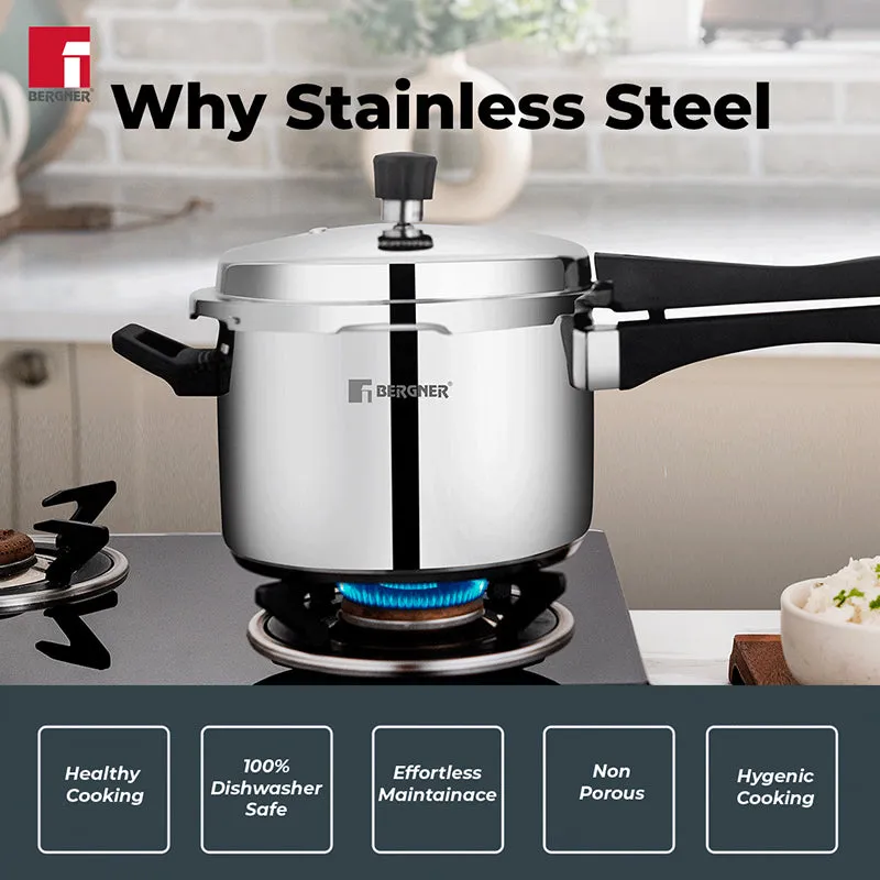 Bergner Safe Stainless Steel Pressure Cooker - 1500 mL media 6