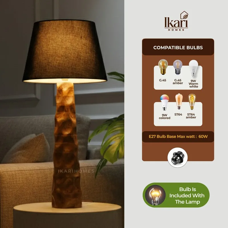 Sculpted Black Mango Wood Floor Lamp media 8