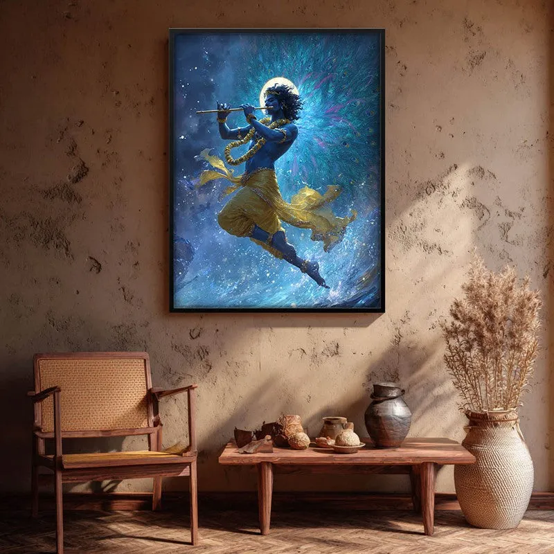 Lord Krishnas Cosmic Divine Dance III Archival Paper Wall Art media 1