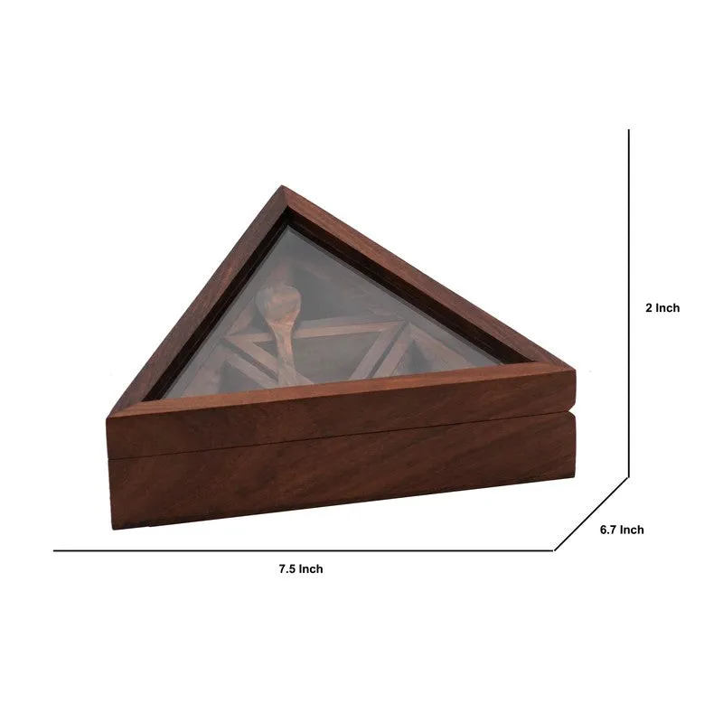 Rasoi Sheesham Wood Triangle Masala Box - Six Piece Set media 7