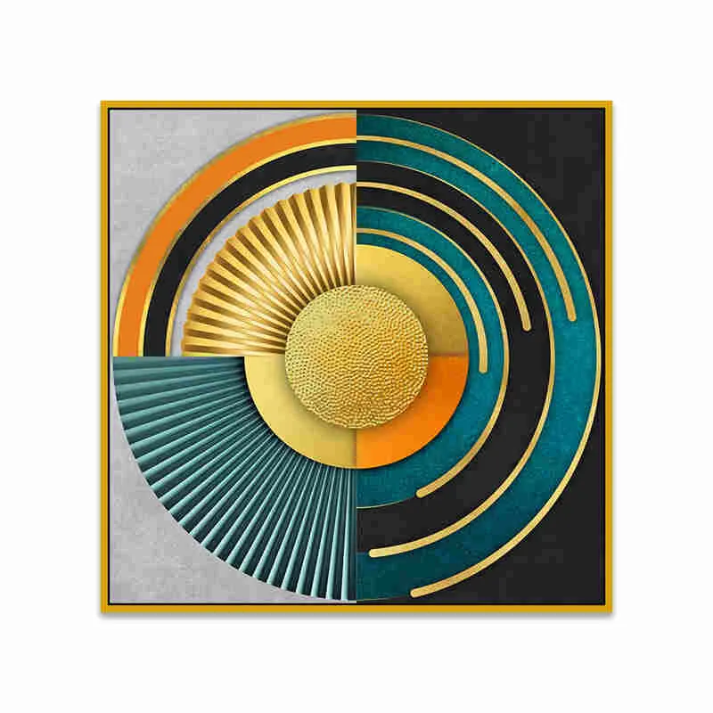 Circle Of Colors Canvas Wall Art With Frame media 4