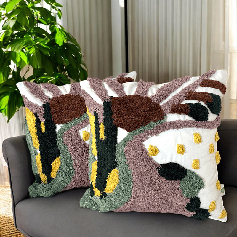 Flora Sway Tufted Cushion Cover Set - Set Of Two