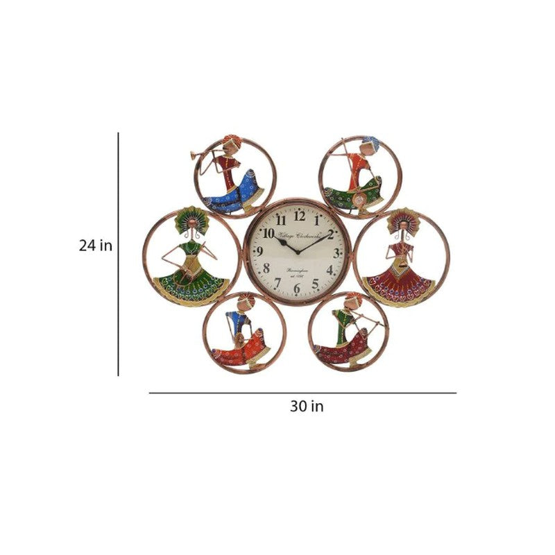 Musician Lady Hanging Art Metal Wall Clock media 5