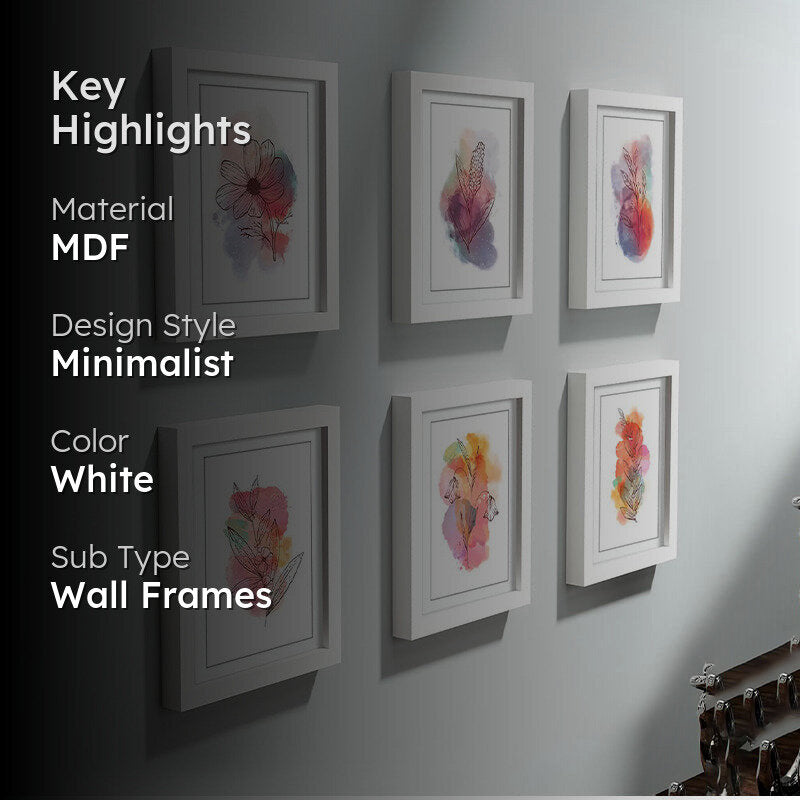 Abira White MDF Photo Frame - Set Of Six image 2