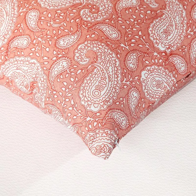 Ruksaana Printed Cushion Cover (Orange) - Set Of Two media 3