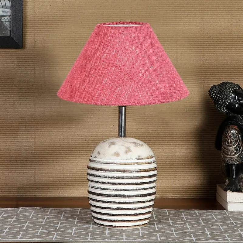 Lumexa Cotton Table Lamp With Wooden Base - Pink media 4