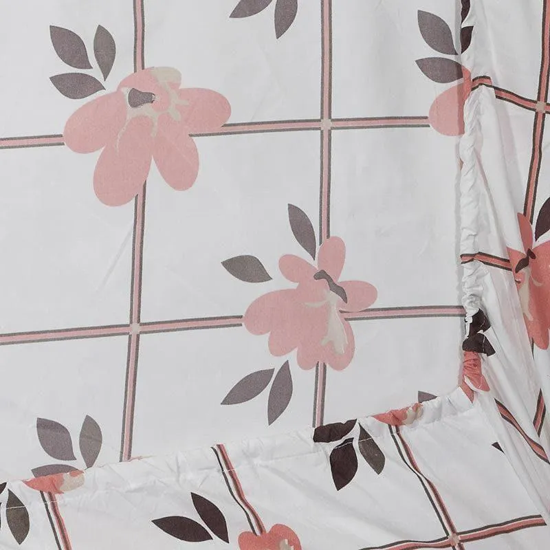 Zephyr Checkered Bedsheet (Peach) - 150 GSM media 5
