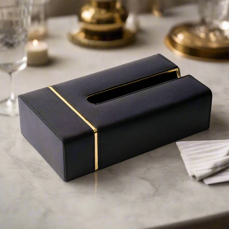 Ceastra Faux Leather Tissue Holder - Black media 1