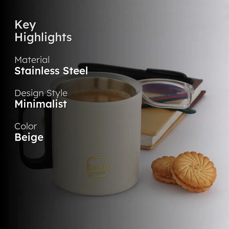 Moira Stainless Steel Coffee Mug (270 mL) - Beige media 2