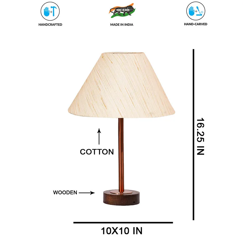 Cotin II Rodin Wooden Table Lamp - OffWhite,Copper,Brown media 7