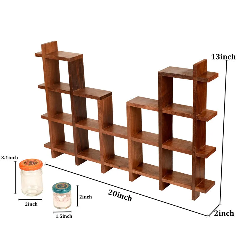 Shamamah Wall Shelf With Storage Jar - Seventeen Piece Set media 6
