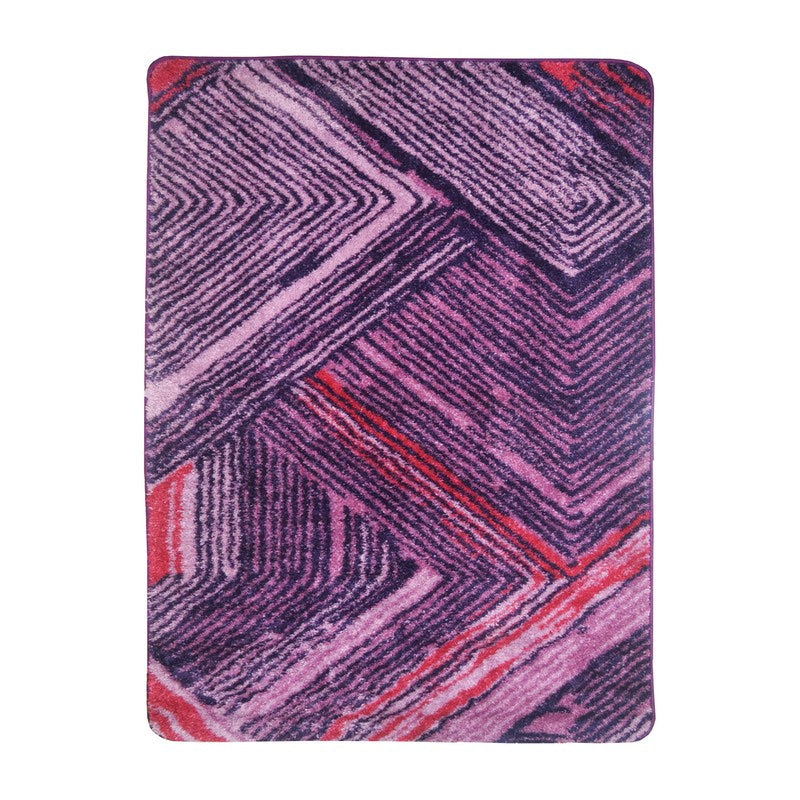 Halven Abstract Micro Fiber Area Rug - Purple