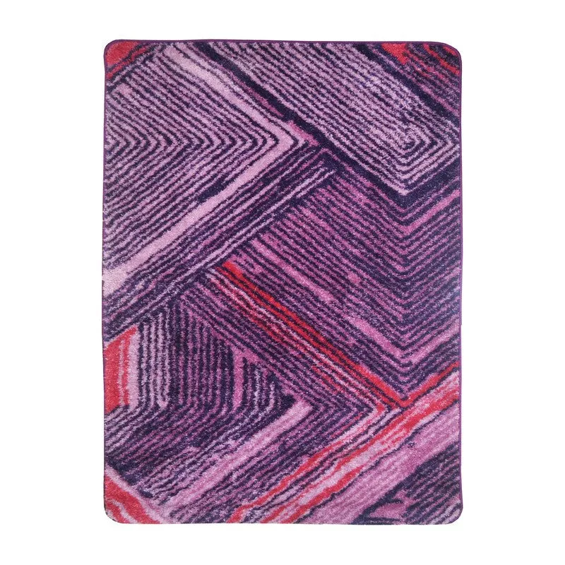 Halven Abstract Micro Fiber Area Rug - Purple media 1
