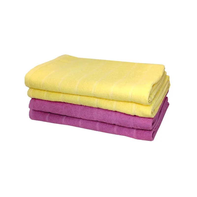 Sarda Bath Towel (Yellow & Purple) - Set Of Four media 4