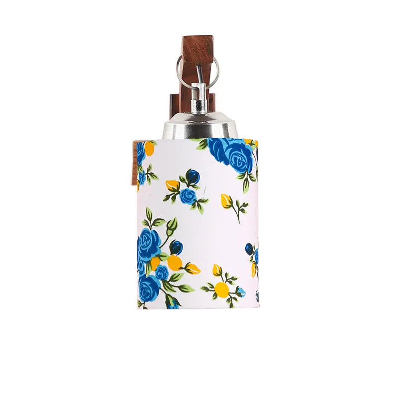 Forma Blue Fleur Cylindrical Fabric & Wooden Wall Lamp media 4