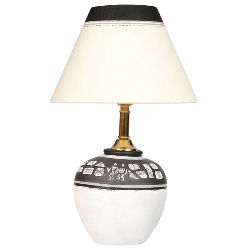 Rishit Terracotta Table Lamp - Black,White media 3