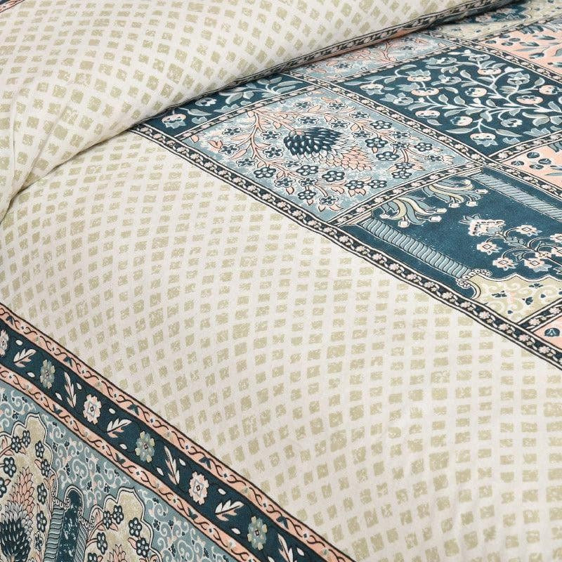 Parth Ethnic Cotton Bedsheet (Blue) - 160 TC media 3