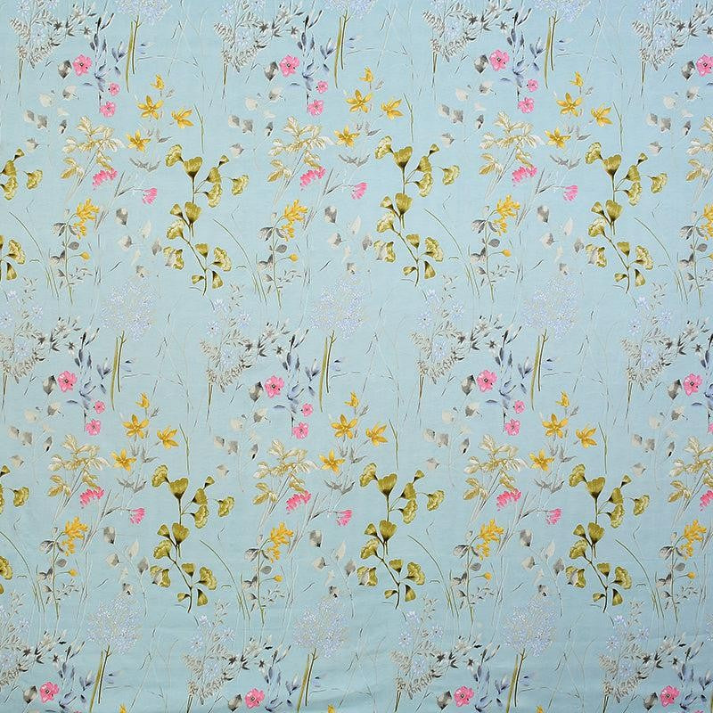 Protea Floral Microfiber Bedsheet (Sky Blue) - 130 GSM media 4
