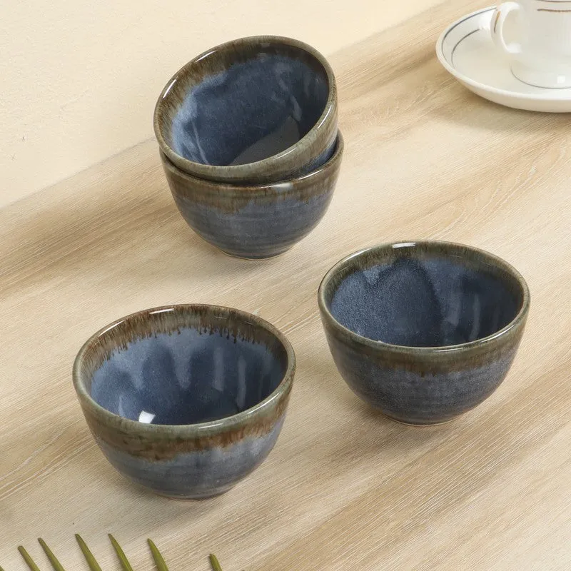 Celeste Snack Bowls (Blue,200 mL Each) - Set Of Four media 1