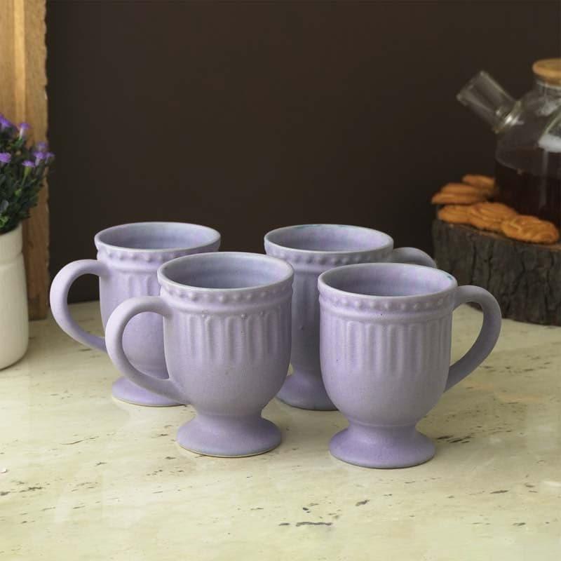 Lilac Ceramic Coffee Mug (300 mL Each) - Set of Four media 3