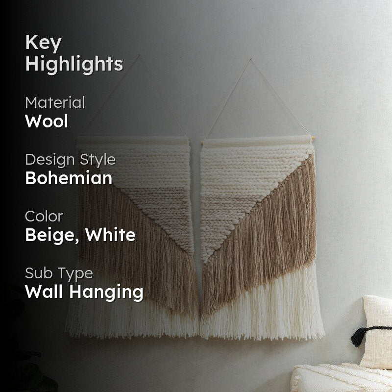 Haldir Handwoven Woolen Wall Accent - Set Of Two media 2