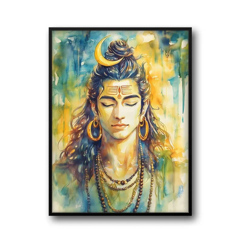 Shaktimayi Durga Spiritual Archival Paper Wall Painting With Frame - Black media 6