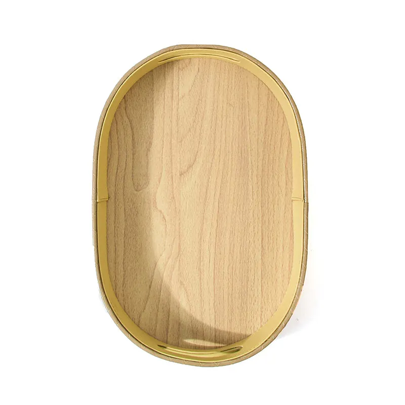 Tishue Faux Leather Serving Tray (Ivory) - Set Of Two media 5
