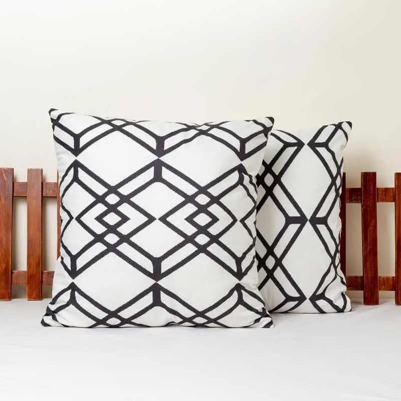 Moda Geometro Printed Cushion Cover - Set Of Two media 1
