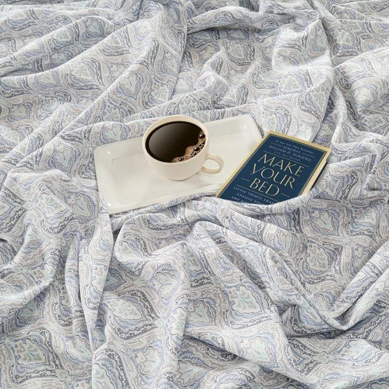 Swayam Suramya Blockprint Bedsheet (Blue) - 250 TC media 4