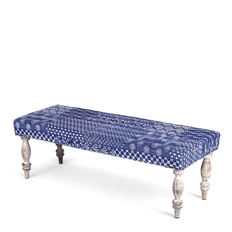 Brixo Sheesham Wooden Bench - Blue media 5