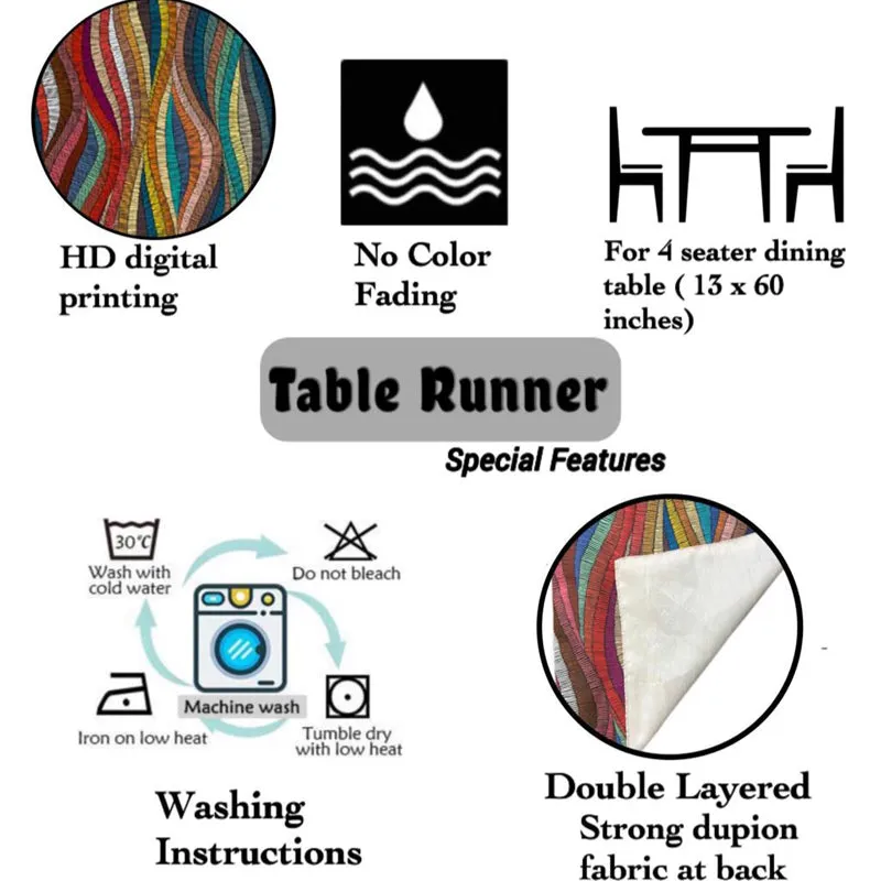 Chroma Sea Poly Canvas Table Runner media 6