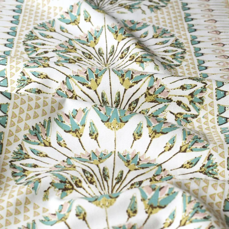 Tranquebar Home Parallel Grace Cotton Curtains(Green) - Set Of Two media 4