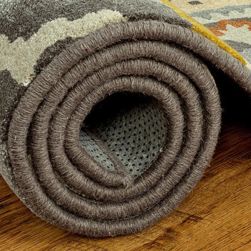 Paladin Hand Tufted Ethnic Wool & Nylon Carpet - Dark Grey media 7