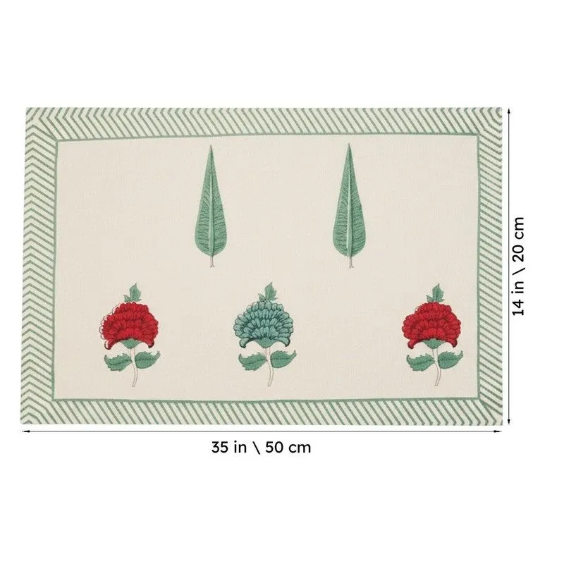 Serene Setting Cotton Table Mat (Red) - Set Of Six media 6