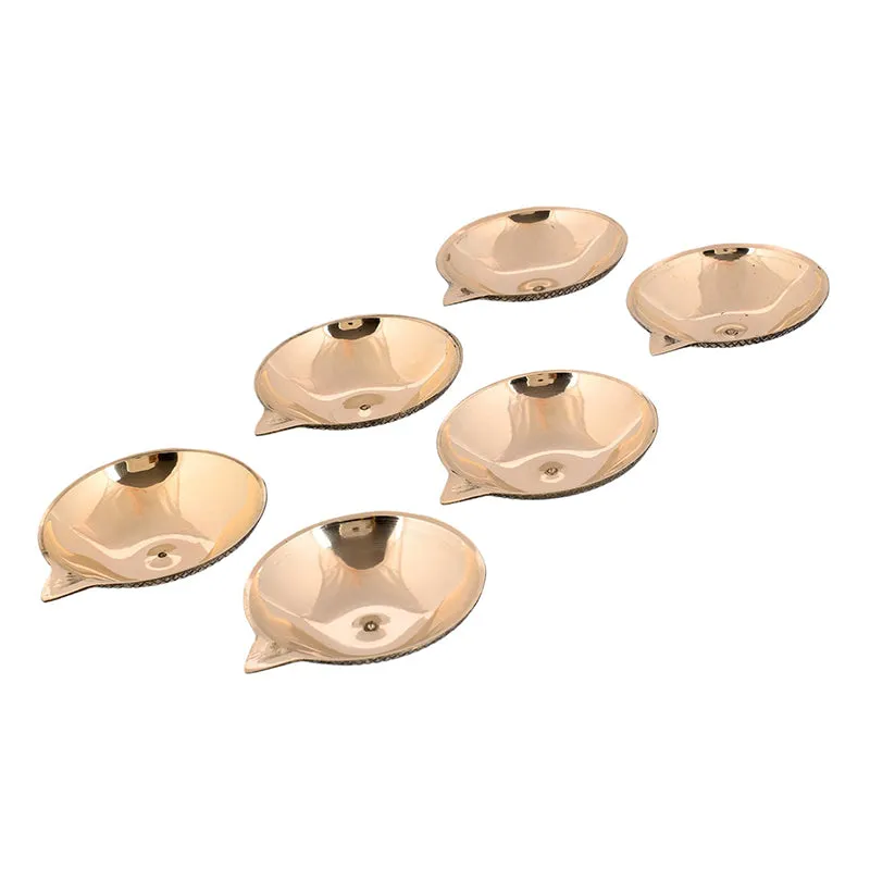 Makar Brass Diya - Set Of Six media 3