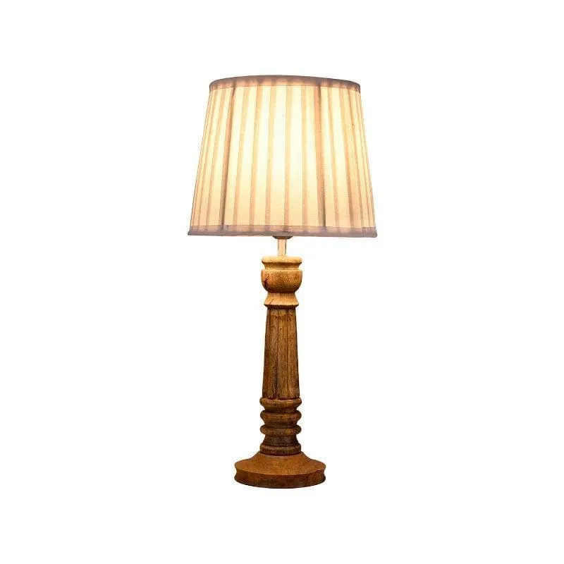 Classy Twist Pillar Fabric Table Lamp - White,Brown media 4