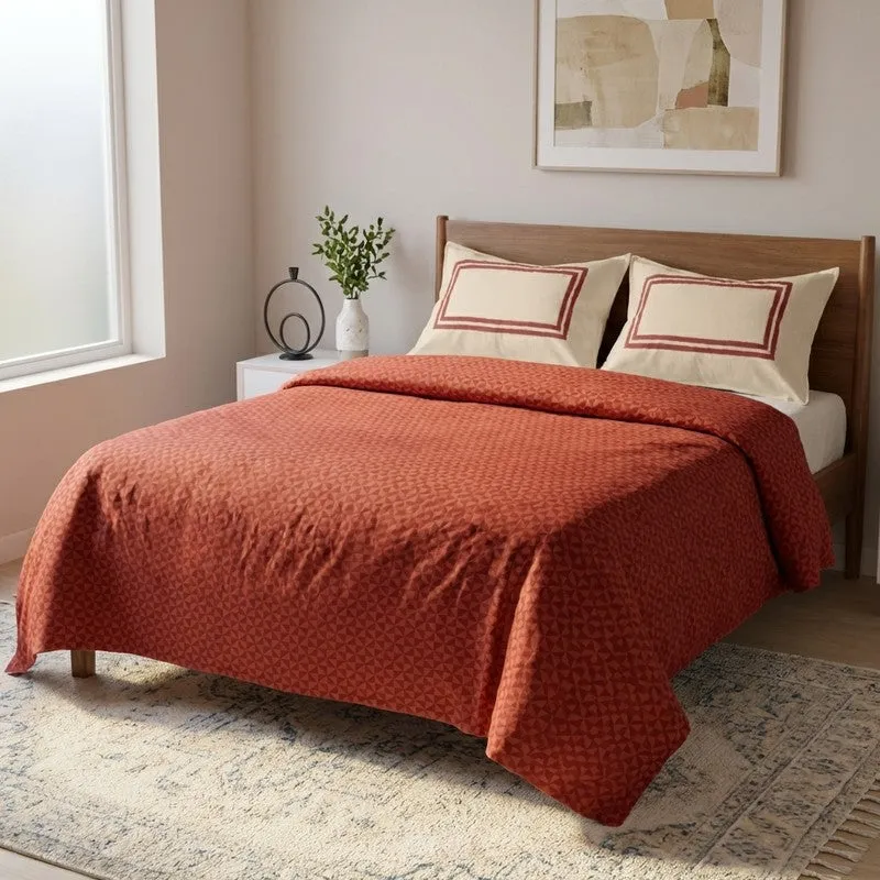 Pixel Nest Cotton Bedsheet (Red) - 224 TC media 1