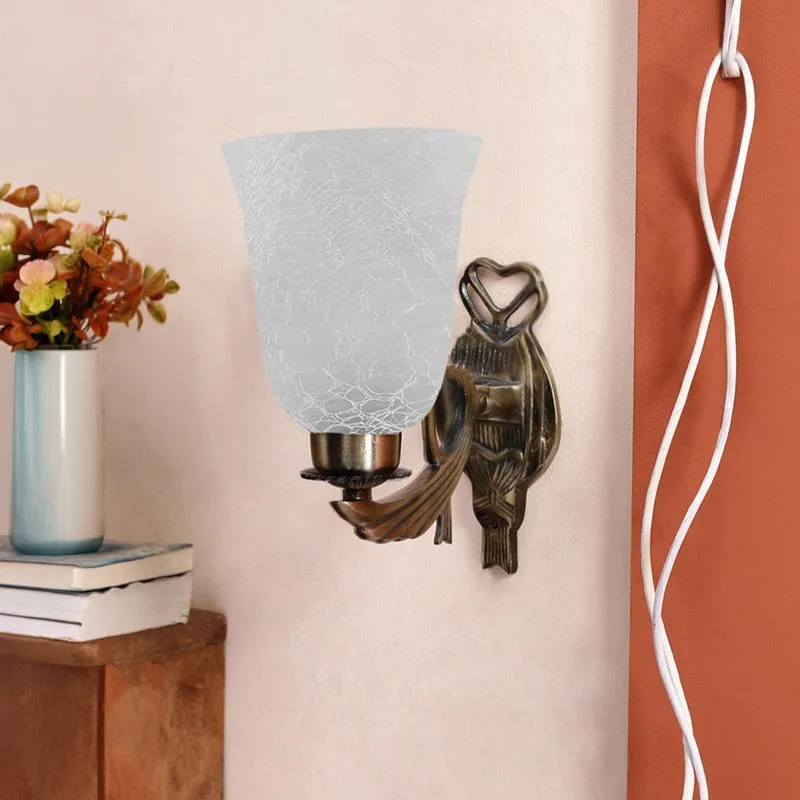 Crystal Bloom Antique Base Glass Wall Lamp media 5