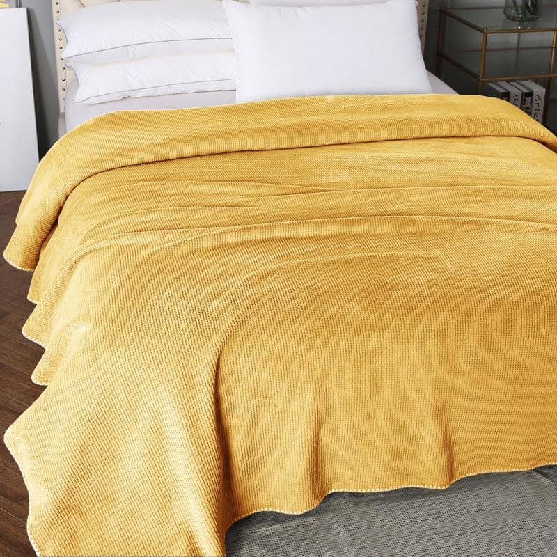 Idyllic Snigu Yellow Polyester Blanket media 3