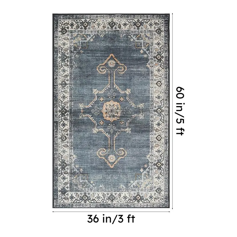 Seref Velvet Rectangle Anti-Skid Carpet media 8