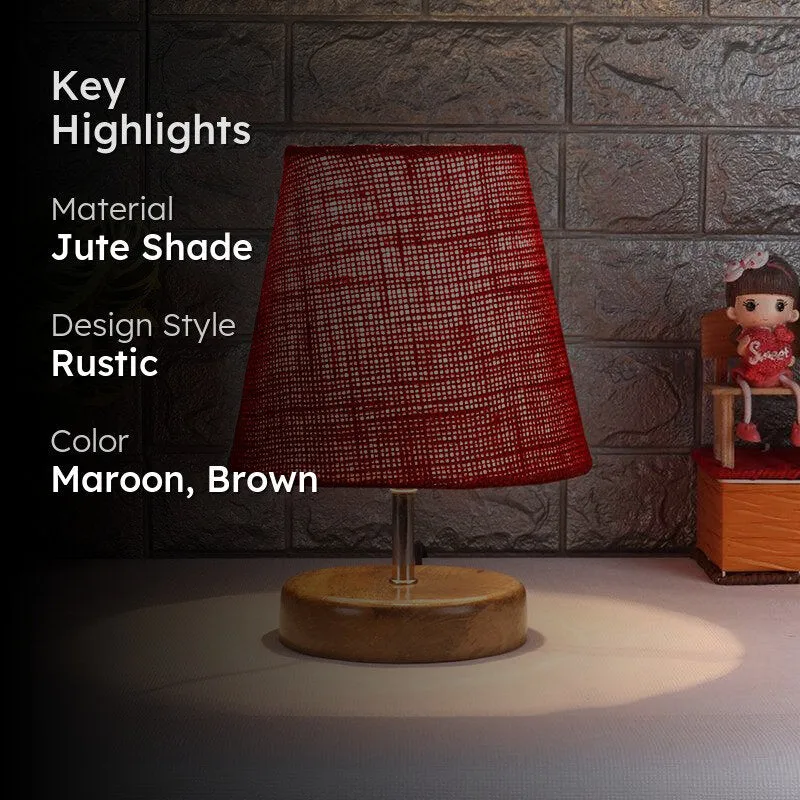 Petricho Jute Table Lamp - Maroon,Brown media 2