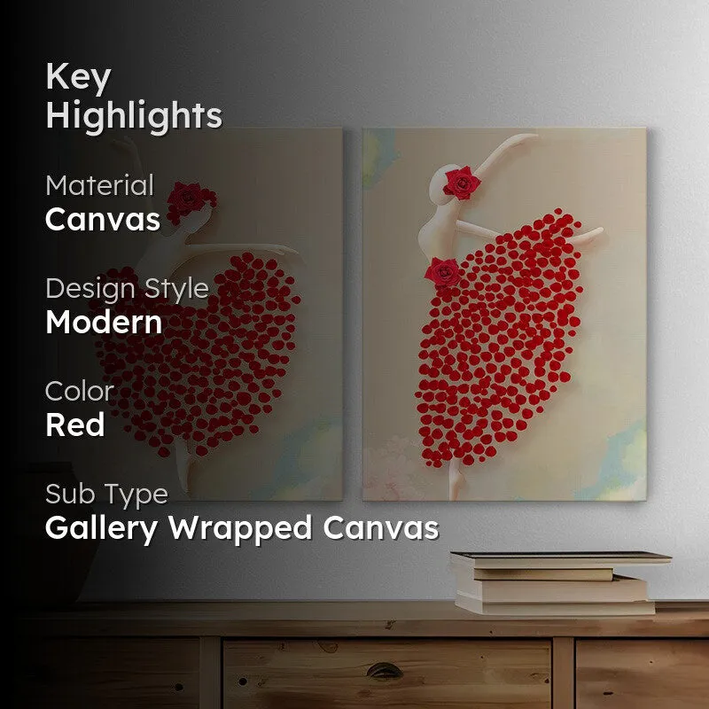 Dancer in Red Wall Art - Set Of Two media 2