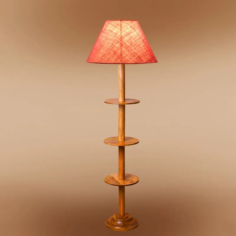 Vintage Glow Light Wooden Floor Lamp - Pink media 6