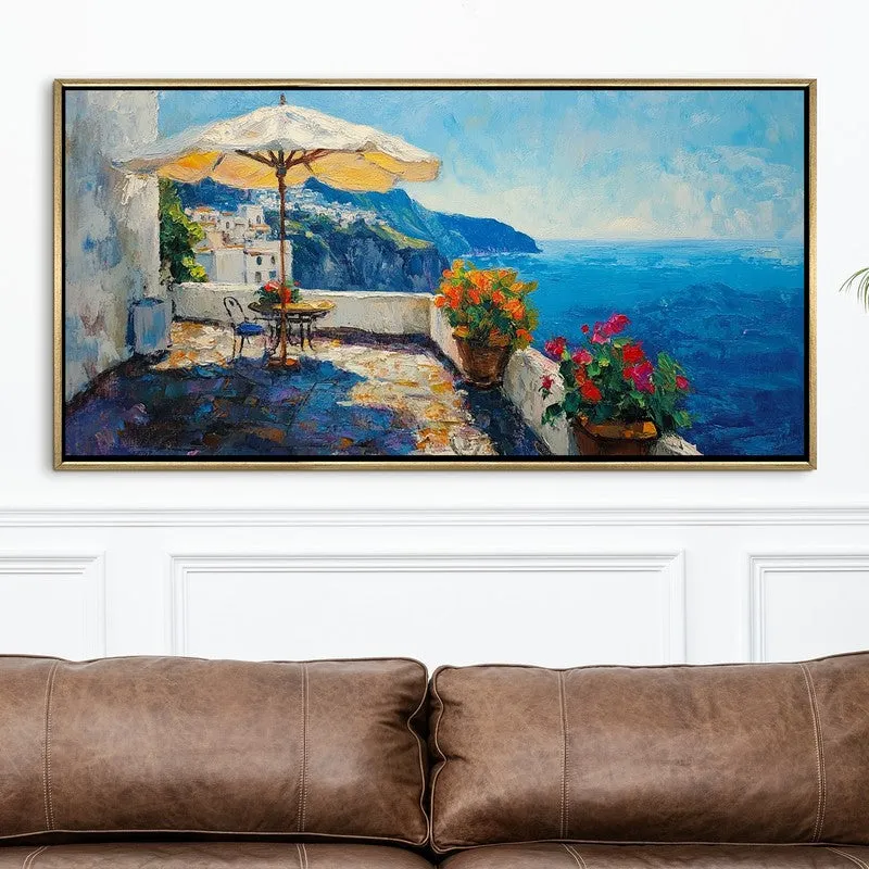 Seaward Ease Canvas Wall Painting With Frame media 4
