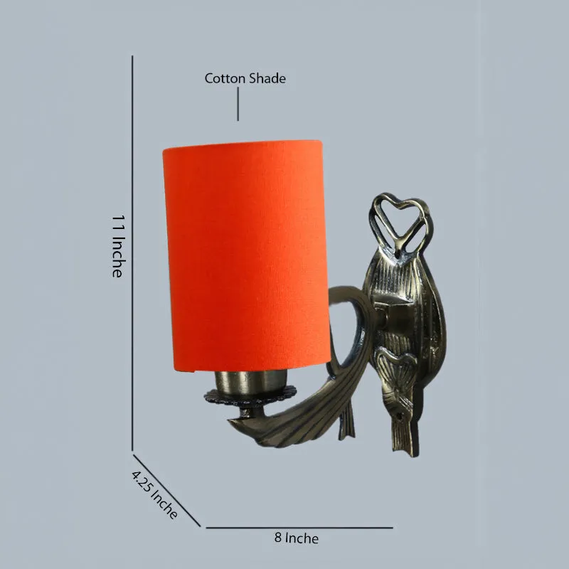 Love Gleam Atva Cylindrical Fabric & Metal Wall Lamp - Orange media 5