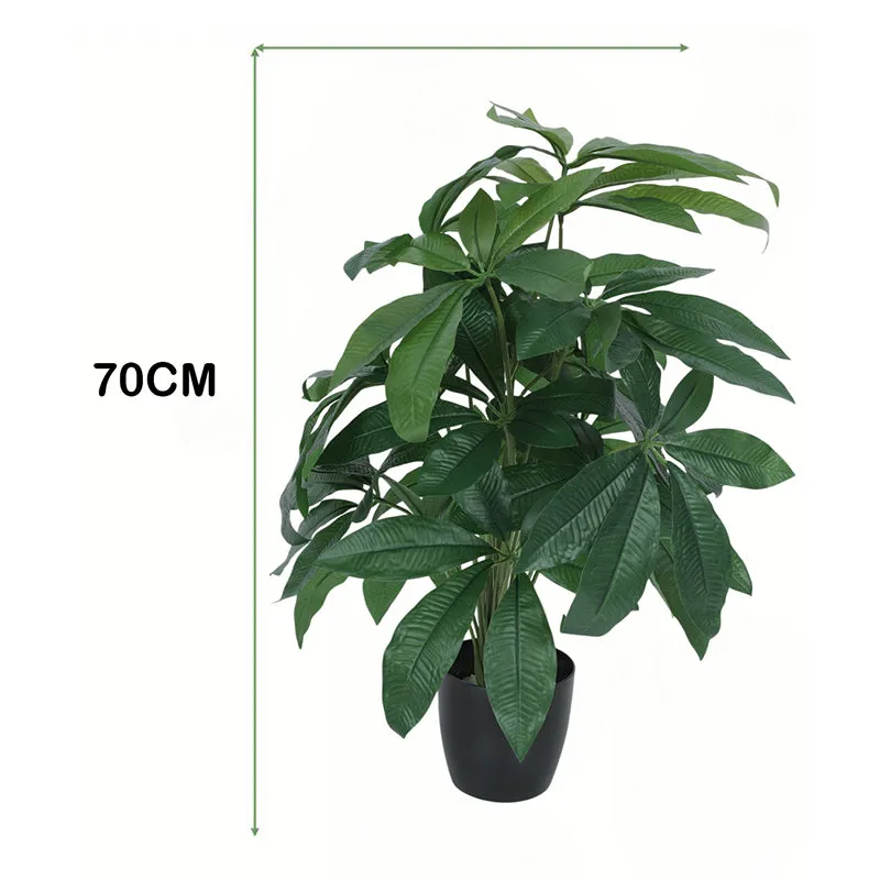 Lifelle Artificial Chestnut Plant With Black Plastic Pot - 2.5 Feet media 6